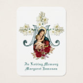 Virgin Mary Catholic Funeral Memorial Holy Card - (Front)