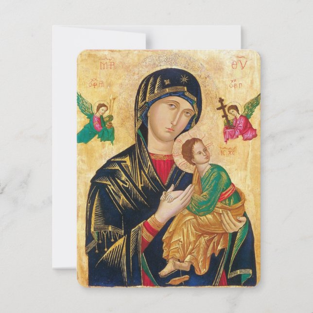 Virgin Mary Catholic Funeral Memorial Holy Card (Front)