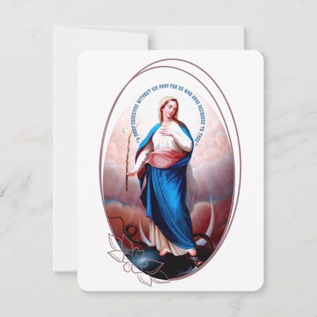 Virgin Mary Catholic Funeral Memorial Holy Card (Front)