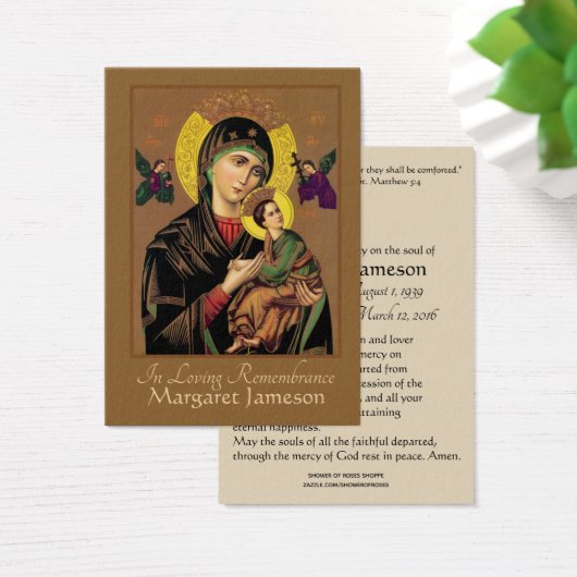 Virgin Mary Catholic Funeral Prayer Holy Card (Desk)