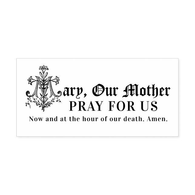 Virgin Mary Catholic Prayer Marian Cross Self-inking Stamp (Design)