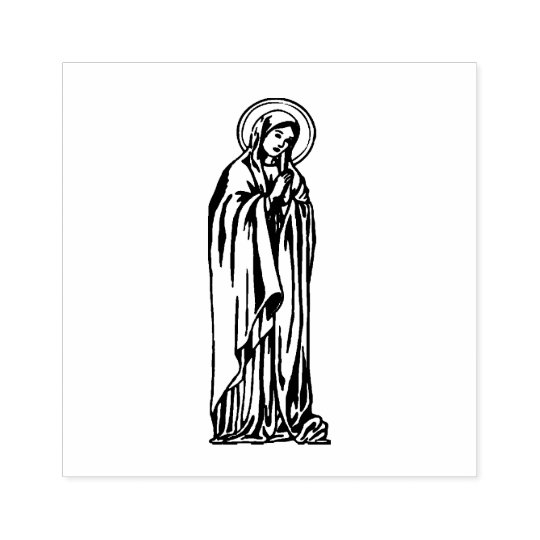 Virgin Mary Catholic Religious Blessed Mother Rubber Stamp | Zazzle.com