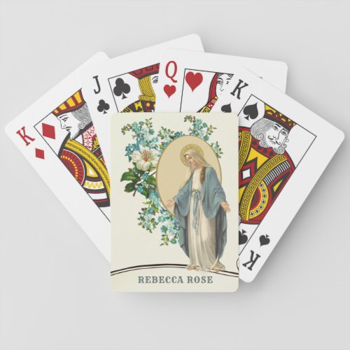 Virgin Mary Catholic Religious Lady of Grace Playing Cards