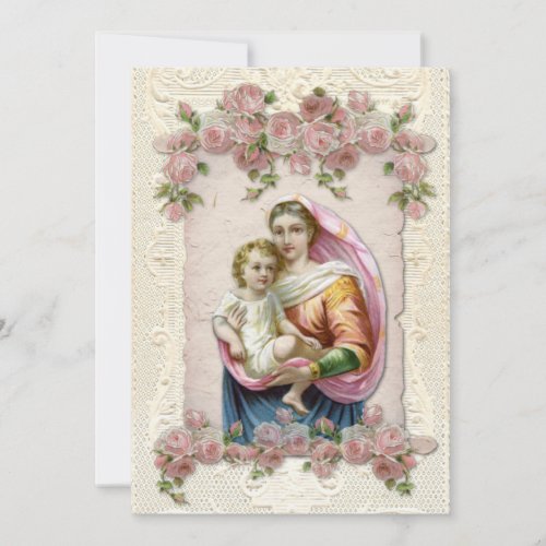 Virgin Mary Catholic Religious Sympathy Condolence Thank You Card