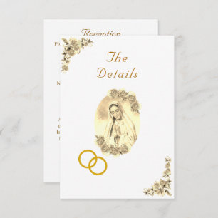 Virgin Mary Catholic Sepia Wedding Enclosure Card