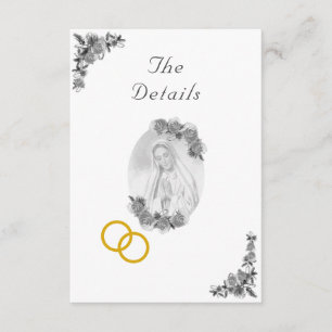 Virgin Mary Catholic Silver Wedding Enclosure Card