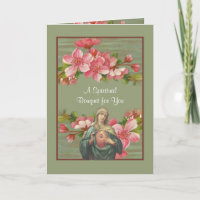 Virgin Mary Catholic Spiritual Bouquet Prayer Card