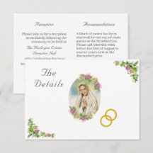 Virgin Mary Catholic Wedding Enclosure Card