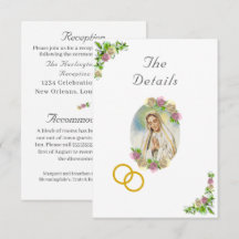 Virgin Mary Catholic Wedding Enclosure Card