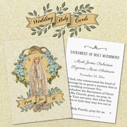 Virgin Mary Catholic Wedding Favor Holy Card