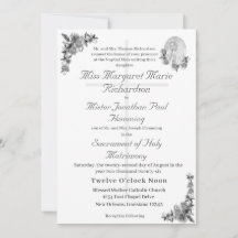 Virgin Mary Catholic Wedding Invitation