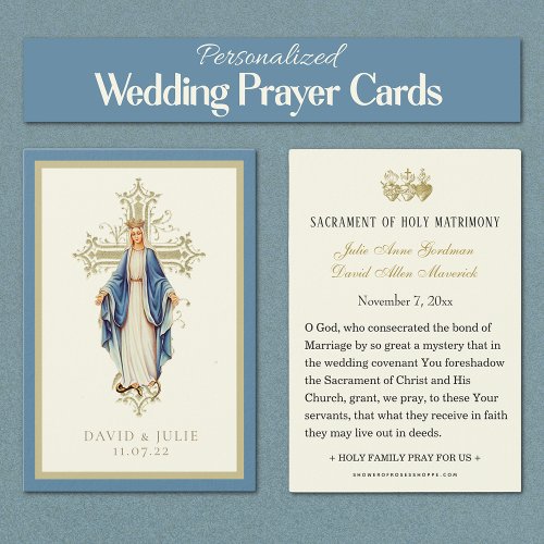 Virgin Mary Catholic Wedding Prayer Card