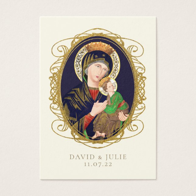 Virgin Mary Catholic Wedding Prayer Card (Front)