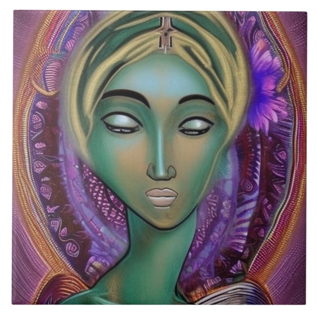 Virgin Mary  Ceramic Tile (Front)