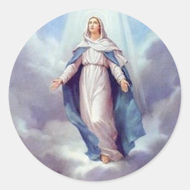 Virgin Mary Classic Round Sticker | Zazzle