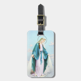 Virgin Mary Crescent Moon Luggage Tag