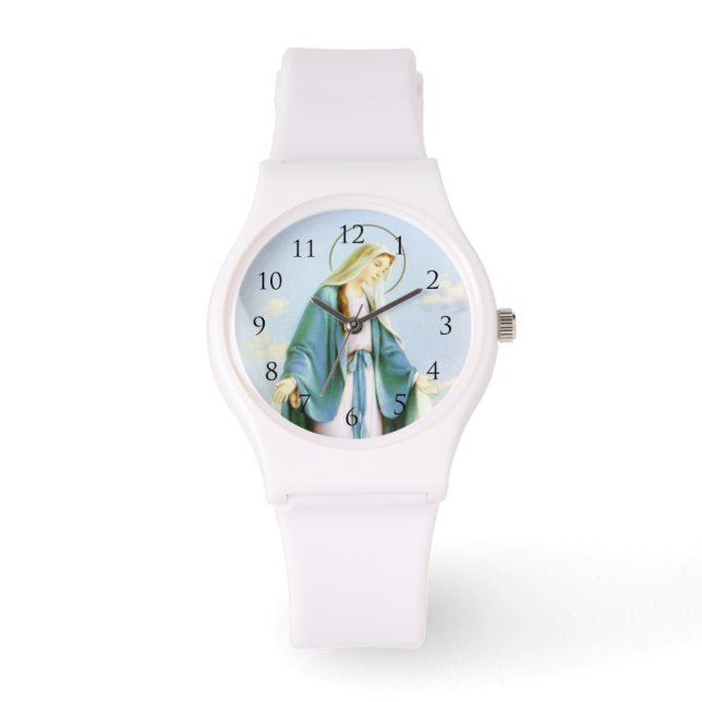 Virgin Mary Crescent Moon Watch_With Numbers Watch (Front)