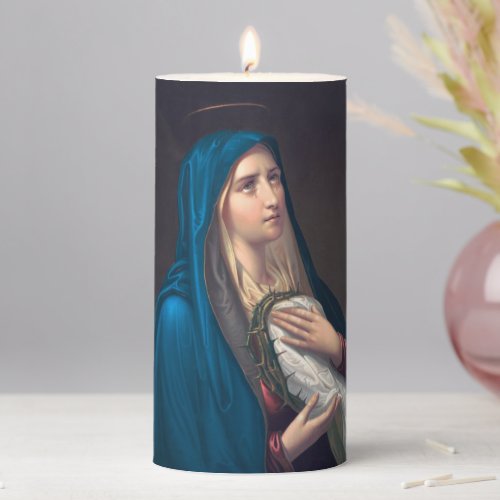 Virgin Mary crying E Steinmann Pillar Candle