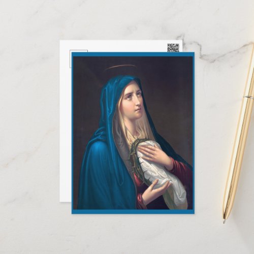 Virgin Mary crying E Steinmann Postcard