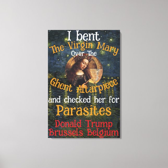 Virgin Mary Donald TRUMP Ticks Parasites Canvas Print (Front)