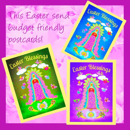 Virgin Mary Easter Blessings Postcard