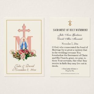 Virgin Mary Elegant Prayer Wedding Favor Card