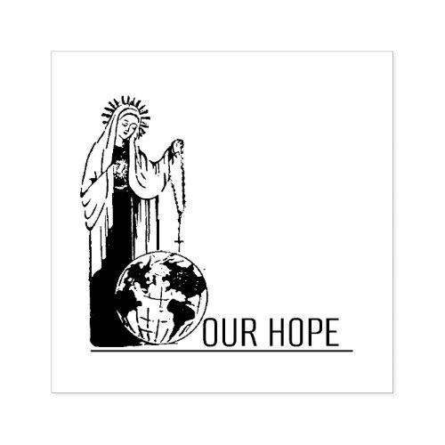 Virgin Mary Fatima Holy Rosary Immaculate Heart Rubber Stamp