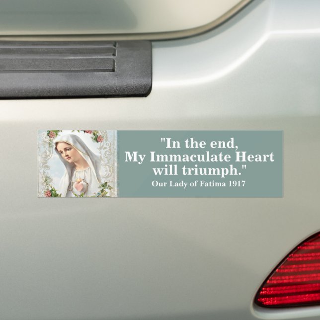  Virgin Mary Fatima Immaculate Heart Religious  Bumper Sticker (On Car)