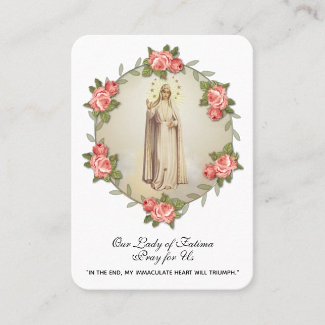 Virgin Mary Fatima Prayer Rosary Catholic Business Card (Front)