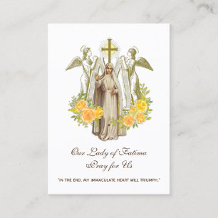 Virgin Mary Fatima Prayer Rosary Catholic Business Card