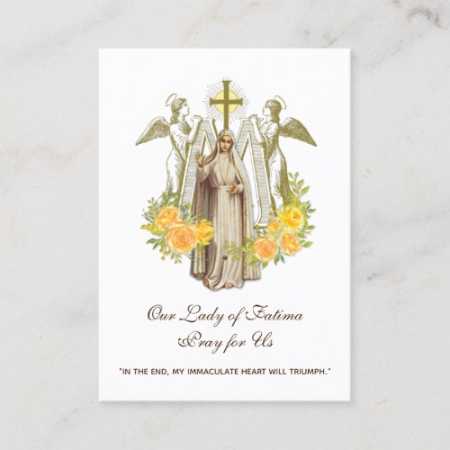 Virgin Mary Fatima Prayer Rosary Catholic Business Card
