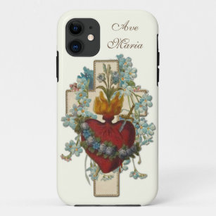 Virgin Mary Floral Religious Ave Maria Vintage iPhone 11 Case