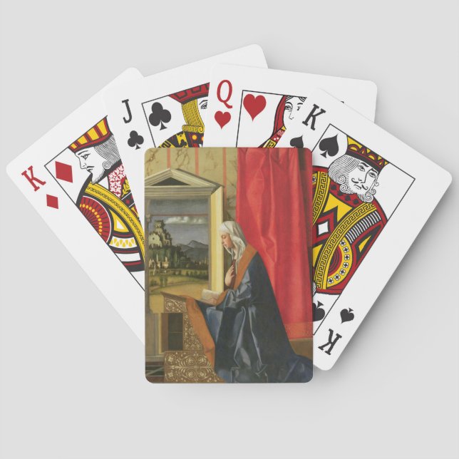 Virgin Mary, from The Annunciation diptych (oil on Poker Cards (Back)