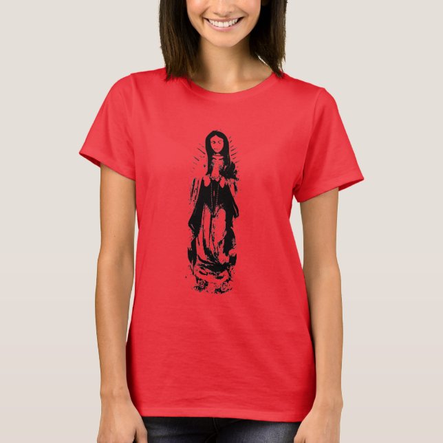 Virgin Mary Full Length burnout tee (Front)