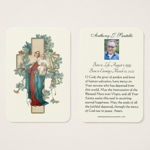 Virgin Mary Funeral Memorial Prayer Holy Card