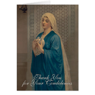 Virgin Mary Funeral Sympathy Holy Card Thank You