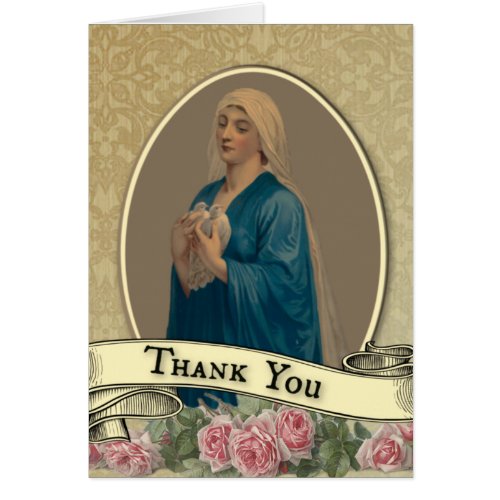 Virgin Mary Funeral Sympathy Holy Card Thank You
