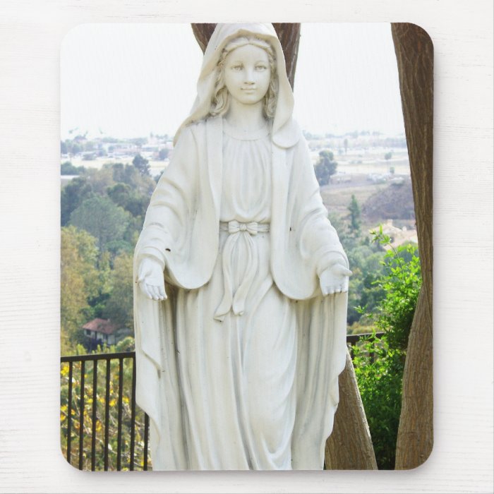 Virgin Mary Garden Statue Mouse Pad