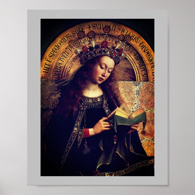 Virgin Mary -  Ghent Altarpiece by Jan van Eyck Poster (Front)