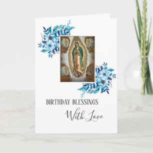 Virgin Mary Guadalupe Birthday Mexico Religious Card