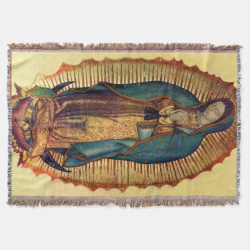 Virgin Mary Guadalupe Full Tilma Throw Blanket