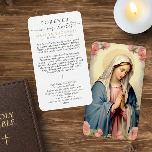 Virgin Mary Hail Mary Memorial Prayer Cards