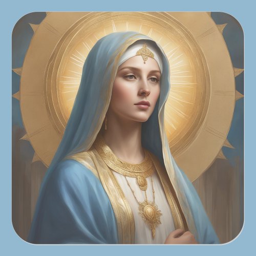 Virgin Mary Halo A Modern Catholic Icon Square Sticker