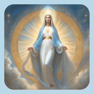 Virgin Mary Halo Heavenly Representation Square Sticker