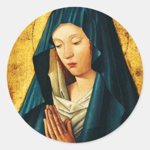 Virgin Mary Hodegetria Byzantine Catholic Icon Art Classic Round Sticker
