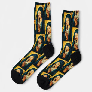 Virgin Mary Hodegetria Byzantine Catholic Icon Art Socks