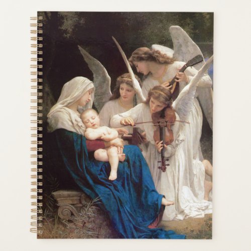 Virgin Mary Holding Baby Jesus Angels Spiral Planner