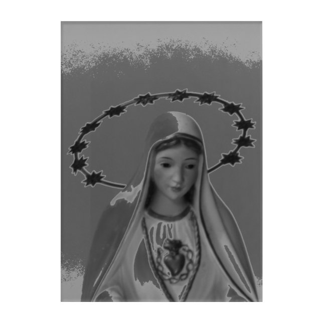 Virgin Mary, Immaculate Heart of Mary Acrylic Print (Front)