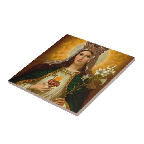 Virgin Mary Immaculate Heart Queen of Heaven  Ceramic Tile