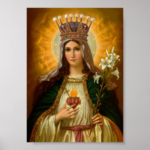 Virgin Mary Immaculate Heart Queen of Heaven Poster